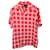 Camisa xadrez de manga curta Tod's em seda vermelha Vermelho  ref.1291767