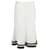 Victoria Beckham Jupe à ourlet en tricot côtelé à rayures en satin blanc Soie  ref.1291772