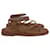 Autre Marque Porte & Paire Ankle Wrap Sandals in Brown Leather  ref.1291777
