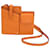 Fendi 2 Mini Sac Pockets en Cuir Orange  ref.1291846