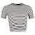 Proenza Schouler Striped Short Sleeve Cropped Top in Black and White Cotton Wool  ref.1291859