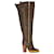 Chloé Chloe Wooden Heel Knee Boots in Brown Leather  ref.1291875
