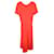 Victoria Beckham Asymmetric Cady Midi Dress in Coral Viscose Orange Cellulose fibre  ref.1291892