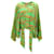 Camisa con cuello anudado y estampado de cadenas Balenciaga en seda verde  ref.1291966