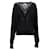 Jersey de encaje con cuello de pico y lana negra de Chloé Negro  ref.1291967