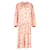 Autre Marque Robe midi à épaules dénudées en nacre en soie à imprimé floral Pêche  ref.1292022