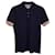 Brunello Cucinelli Striped Sleeve Hem Polo Shirt in Navy Blue Cotton  ref.1292035