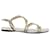 Jimmy Choo Chain-Link Accents Gladiator Sandals in Silver Leather Silvery Metallic  ref.1292038