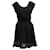 Sandro Paris-Kleid mit Netzrock aus schwarzer Polyester-Viskose.  ref.1292045