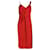 Vestido drapeado T by Alexander Wang em cetim vermelho  ref.1292048