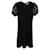 Valentino Garavani Valentino Lace-Paneled Pleated Mini Dress in Black Viscose Polyester  ref.1292067
