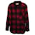 Camicia overshirt button-down scozzese Saint Laurent in lana vergine rossa Rosso  ref.1292084