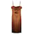 Ärmelloses, knielanges Kleid von Dolce & Gabbana aus bronzefarbenem Acetat Metallisch Zellulosefaser  ref.1292105