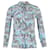 Michael Kors Zebra-Print Button-Up Blouse in Blue Silk  ref.1292127