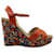 Marc Jacobs Floral Wedge Sandals in Orange Leather  ref.1292138