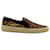 Zapatillas sin cordones con estampado de leopardo Venice de Saint Laurent en cuero marrón Castaño  ref.1292182