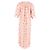 Vestido midi com estampa floral Vilshenko em seda pêssego Rosa Pescaria - vista 3