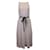 Proenza Schouler White Label Midikleid aus Plissee und Ledergürtel aus cremefarbenem Polyester Weiß Roh  ref.1292204