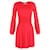 Vestido de manga comprida com acabamento em renda Michael Michael Kors em viscose vermelha Vermelho Poliéster  ref.1292227