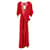 Vestido envolvente drapeado Reformation Winslow em viscose vermelha Vermelho Fibra de celulose  ref.1292233
