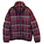 Versace Manteau matelassé en duvet tartan en polyamide rouge Nylon  ref.1292362