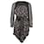 Isabel Marant Etoile Isabel Marant Étoile Prewitt Georgette-Kleid mit Blattdruck aus schwarzer Viskose Zellulosefaser  ref.1292417