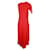 Yohji Yamamoto Vestido largo con detalle de volantes en poliéster rojo Roja  ref.1292420