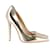 Jimmy Choo Metallic Anouk Pointed Pumps in Gold Leather Golden  ref.1292429
