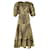 Ganni Bijou Leopard-Print Wrap Dress in Yellow Cotton  ref.1292430