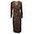 Vestido cruzado midi Diane von Furstenberg en seda marrón Castaño  ref.1292434