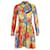 Vestido Moschino Roman Scarf estampado de manga comprida em seda multicolor Multicor  ref.1292439