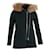Sandro Fur-Collar Pea Coat in Dark Green Wool  ref.1292442