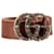 Cinturón Gucci con GG adornado con cristales en cuero marrón Castaño  ref.1292444
