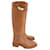Kelly Hermès Variation Riding Boots in Brown Calfskin Leather Beige Pony-style calfskin  ref.1292461
