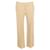 Chloé Pantaloni Chloe a gamba larga in cotone beige  ref.1292502