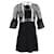 Self Portrait - Mini-robe à ourlet à manches évasées en viscose noire Polyester  ref.1292556