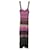 Sandro Sonya Chevron Stretch Knit Midi Dress in Multicolor Viscose Pink Cellulose fibre  ref.1292624