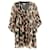Ganni Leopard-Print Pleated Oversized Mini Dress in Brown Polyester  ref.1292641