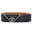 Cinturón con hebilla con logo Prada en cuero saffiano negro  ref.1292698