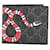 Cartera GG Supreme con estampado de serpiente real Gucci en lona negra Gris Cuero  ref.1292707
