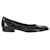 Zapatos de tacón bajo con punta en punta Prada en cuero negro  ref.1292728