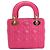 Lady Dior Mini in Pink Cannage Lambskin Leather - view 5