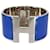 Pulseira Hermès Palladiam banhada XL Clic Clac H em esmalte azul Metálico  ref.1293392