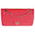Timeless Bolsa Chanel Candy Pink acolchoada couro envernizado médio com aba com forro clássico Rosa  ref.1293408
