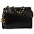 Borsa a tracolla Chanel in pelle di agnello Chevron nera Nero - vista 2