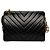 Borsa a tracolla Chanel in pelle di agnello Chevron nera Nero - vista 3