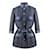 Chanel Chaqueta de tweed con botones y cinturón Azul  ref.1293643