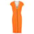 Victoria Beckham V-Neck Cap Sleeve Dress in Orange Viscose Polyester  ref.1293653