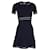Sandro Riley Textured A-Line Dress in Navy Blue Viscose Cellulose fibre  ref.1293712