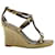 Burberry Metallic Wedge Espadrille Sandals in Gold Leather Golden  ref.1293820